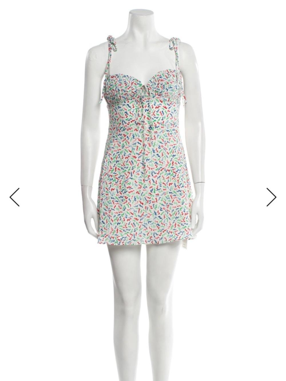 Realisation Par White Mini Dress with Multicolor Confetti Print